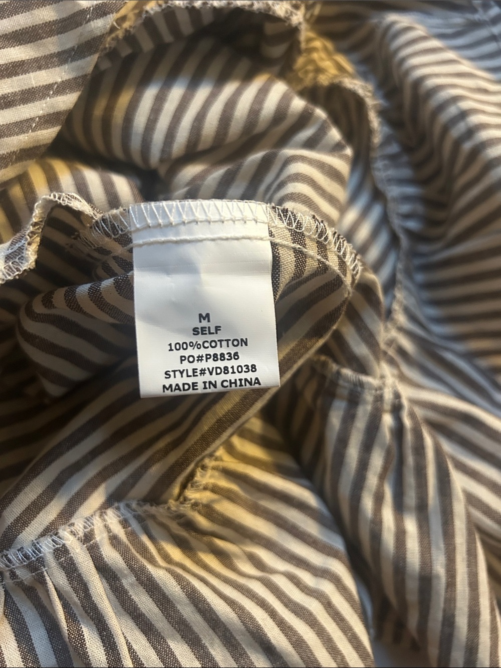 NWT Striped Ruffle-Hem Dress - Neutral Stripe - Picture 7 of 7